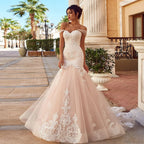 Deep V-Neck Backless Wedding Dress