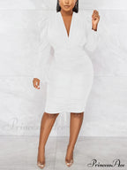 Deep V-neck Front Trendy Tie Mini Dress
