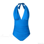Deep V-neck Halter Backless One Piece Set
