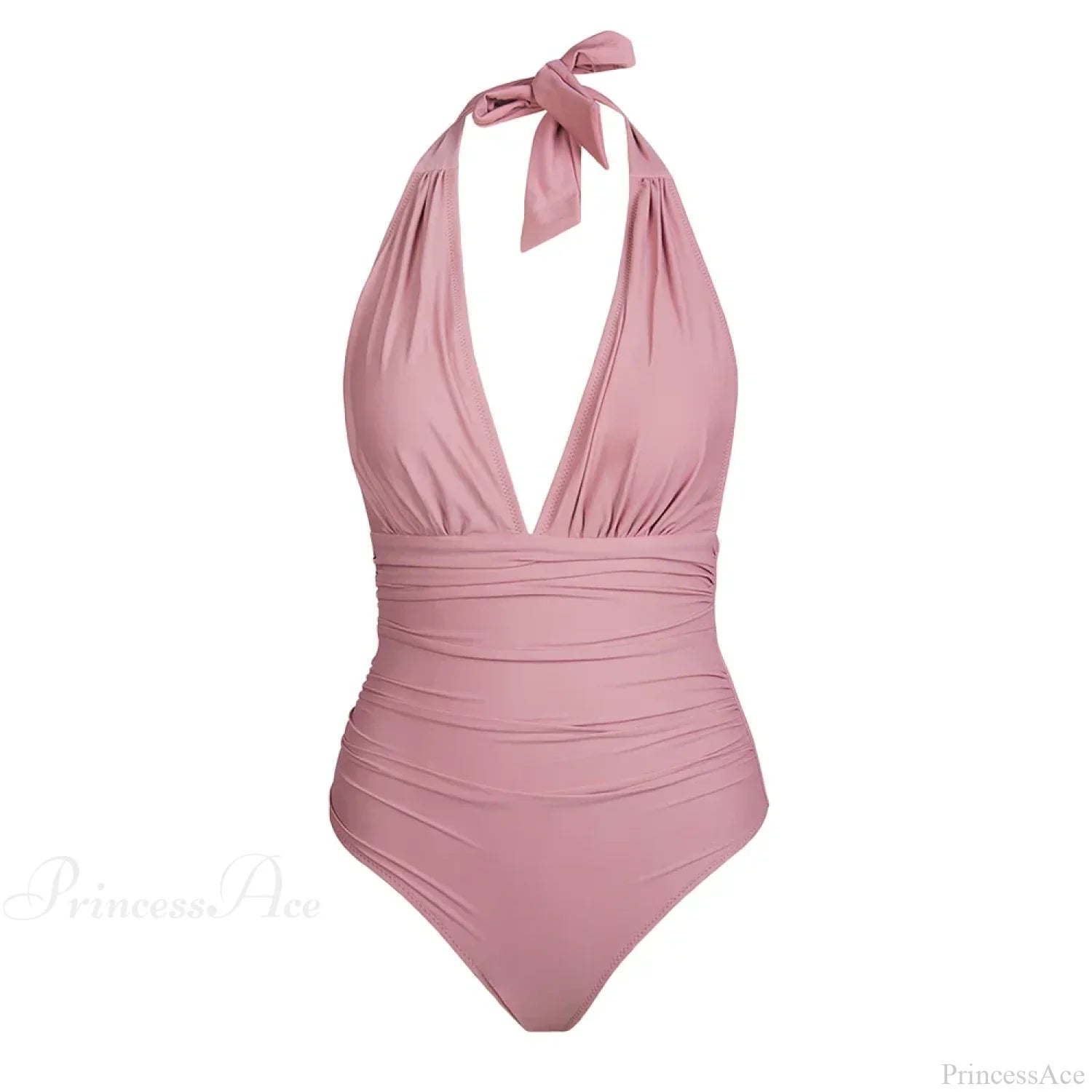 Deep V-neck Halter Backless One Piece Set