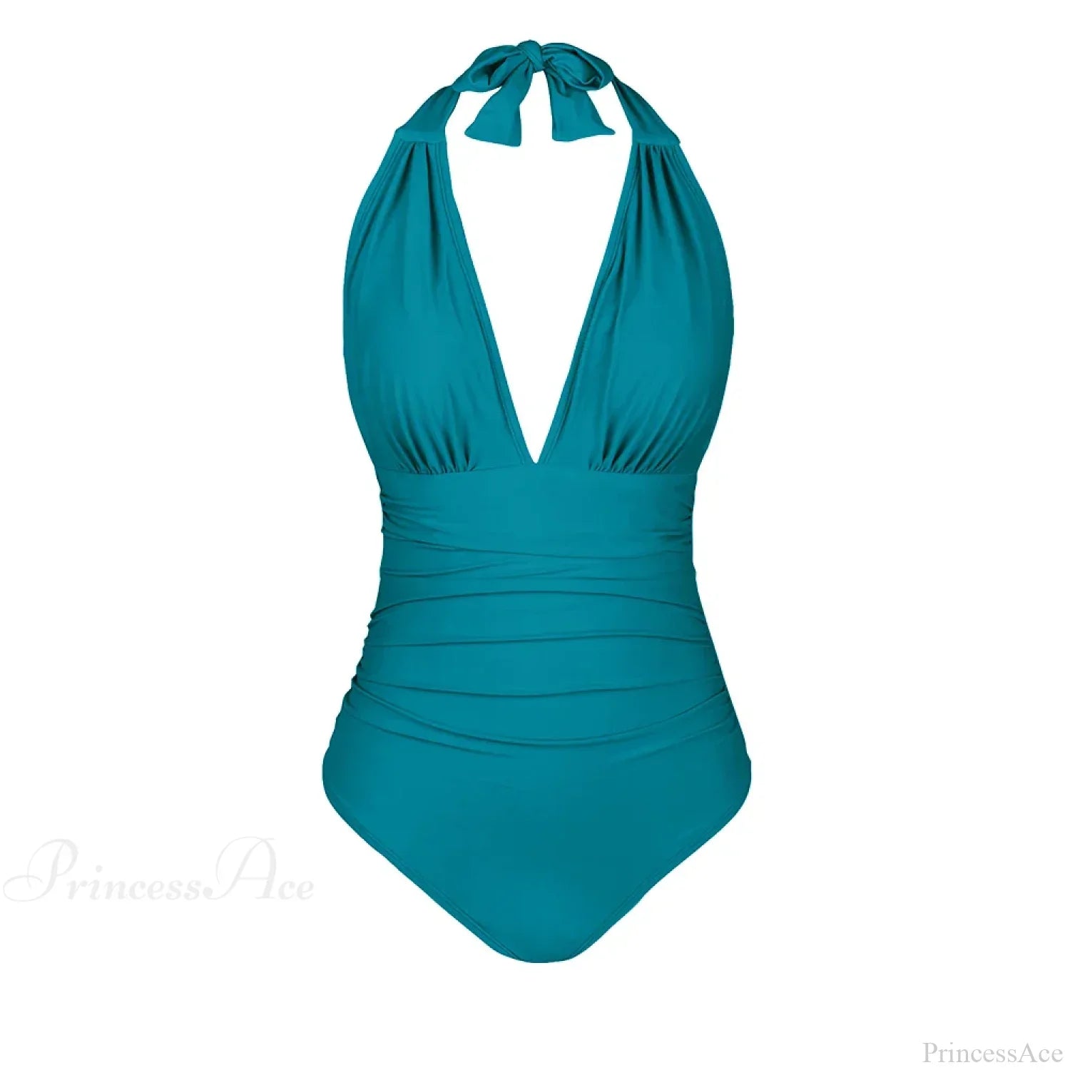 Deep V-neck Halter Backless One Piece Set
