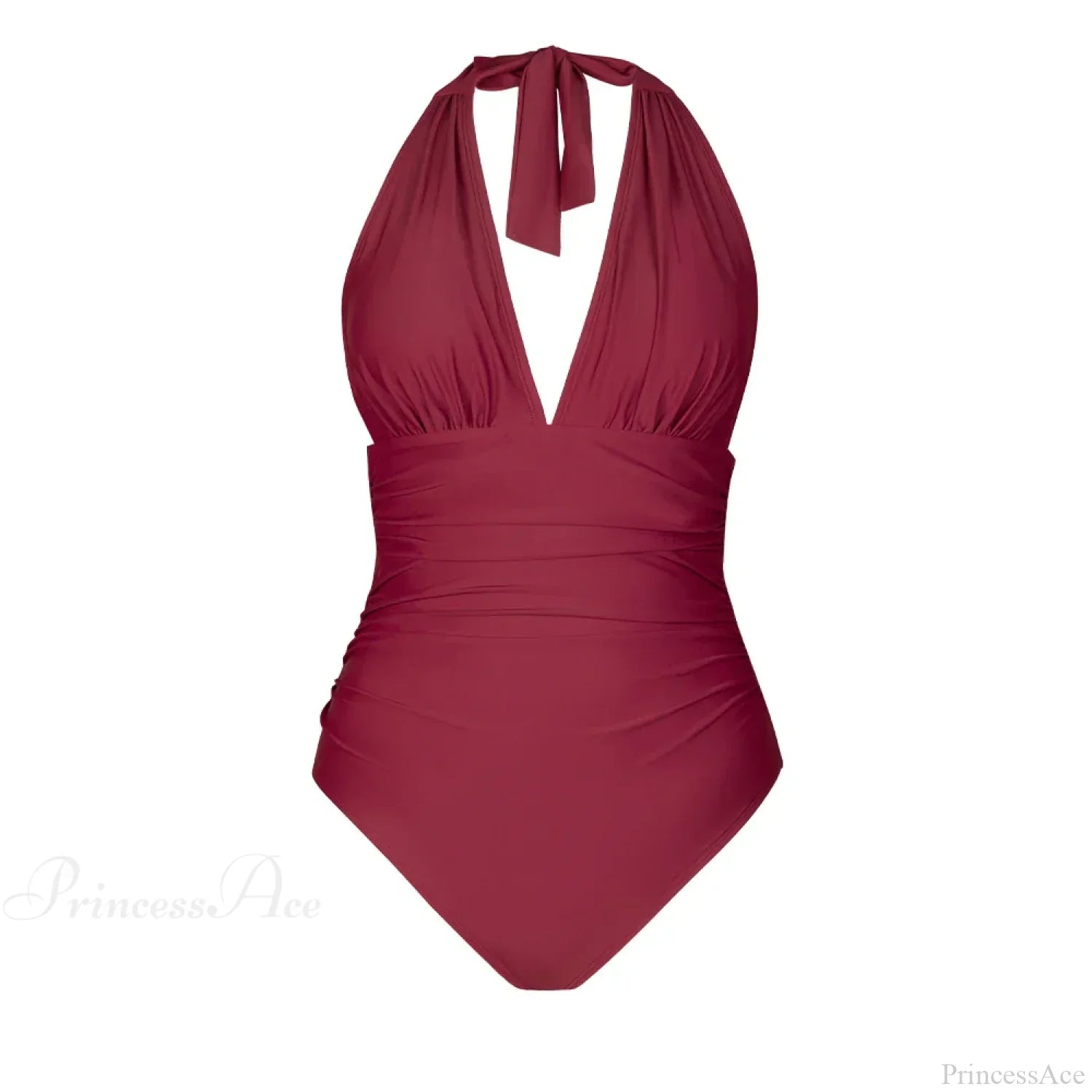 Deep V-neck Halter Backless One Piece Set