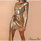 Deep V-Neck Long Sleeve Bodycon Mini Dresses