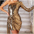 Deep V-Neck Long Sleeve Bodycon Mini Dresses
