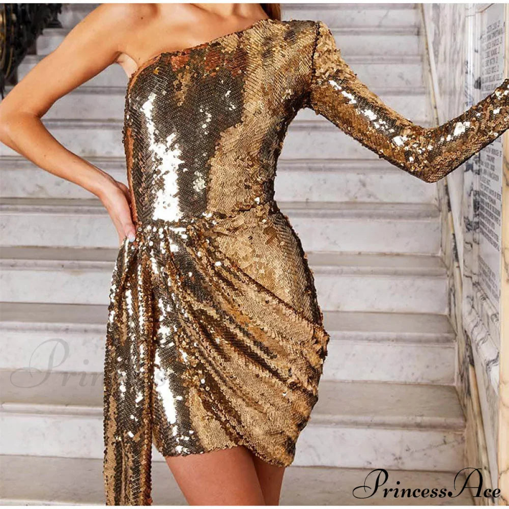 Deep V-Neck Long Sleeve Bodycon Mini Dresses