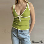 Deep V-Neck Stylish White Seam Top