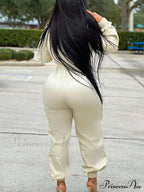 Deep V Shawl Collar Bishop Sleeve Jumpsuit