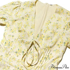 Deep V Short Sleeve Mini Women's Lined Fashion Ball Gown Club Party OutFit Summer Floral Dress