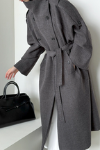 Tall Fit Double Breasted Long Chic Elegant Overcoat