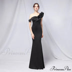 Delana Formal One Charming Shoulder Satin Dress