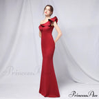 Delana Formal One Charming Shoulder Satin Dress