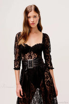 Delilah Sexy Lace Charming Split Maxi Dress