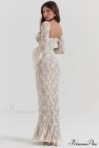 Delilah Vintage Cream Charming Lace Maxi Dress