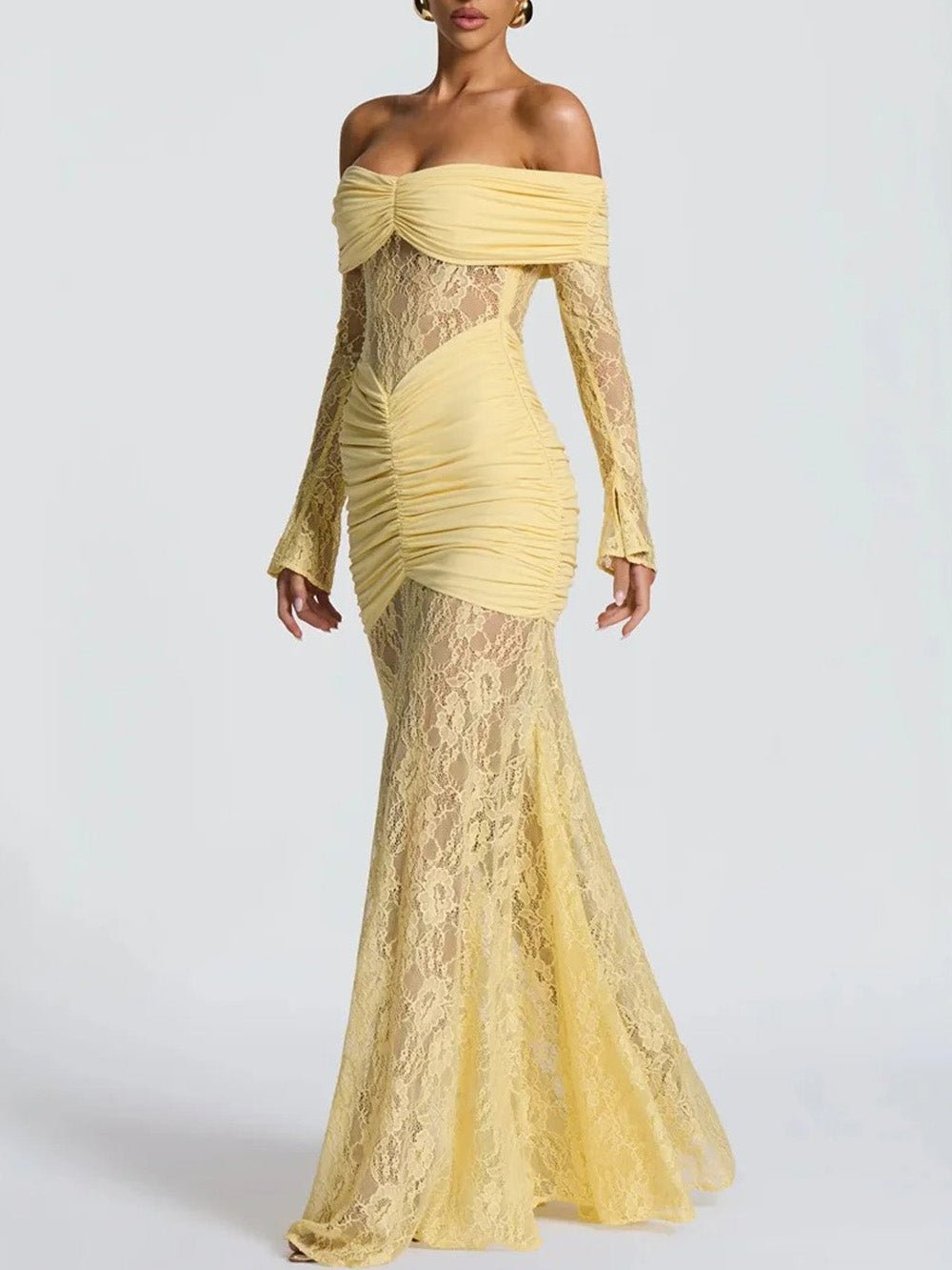Delphine Off-Shoulder Lace Maxi Dress