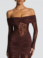 Delphine Off-Shoulder Lace Maxi Dress