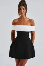 Romina Chic Delta Mini Dress Black/white Silhouette Collection