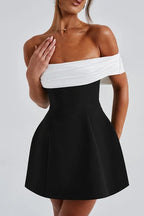 Romina Chic Delta Mini Dress Black/white Silhouette Collection