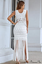 Denisa Sleeveless Stylish Tassel Dress