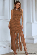 Denisa Sleeveless Stylish Tassel Dress