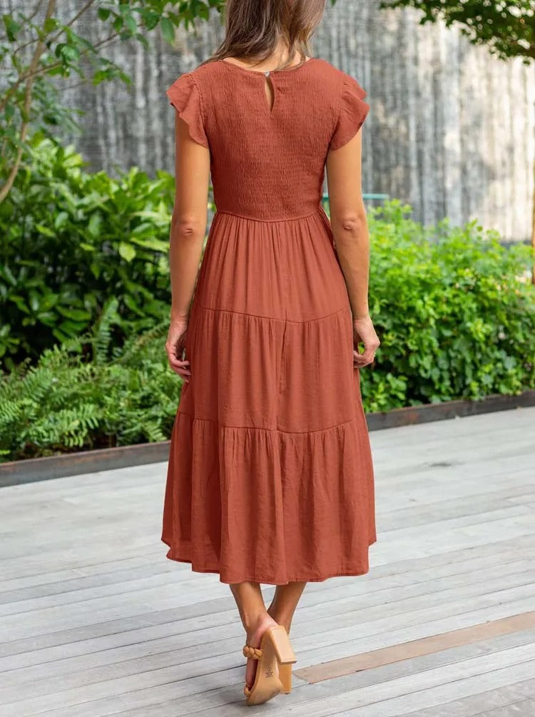Carolina Effortless Dress Gathered Bust Chic Silhouette Collection