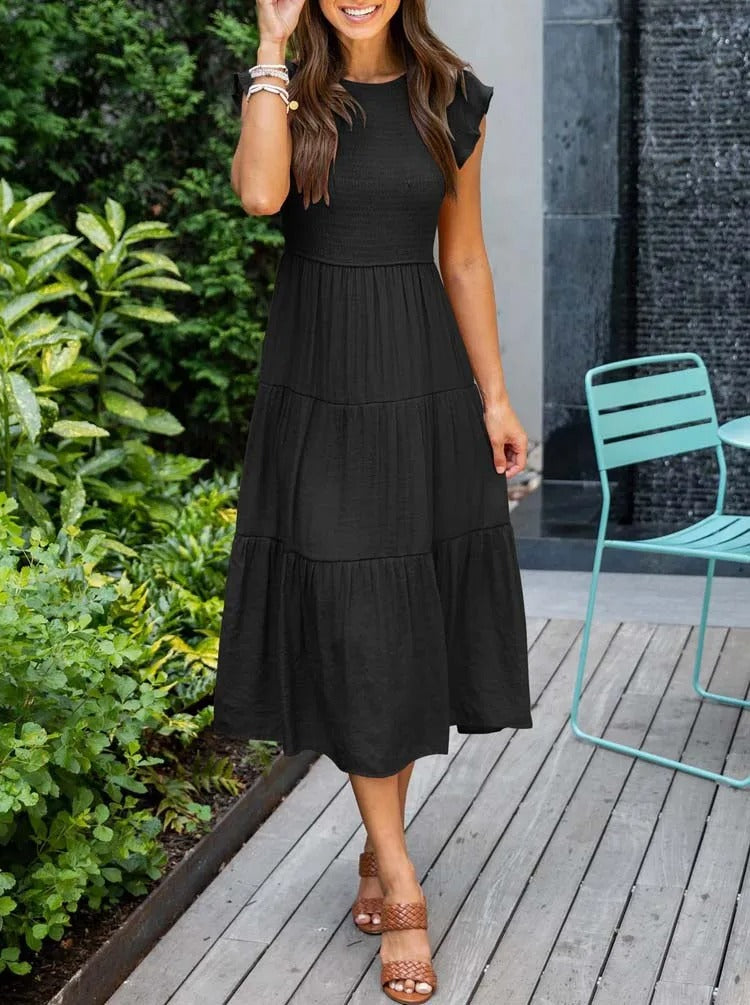 Carolina Effortless Dress Gathered Bust Chic Silhouette Collection