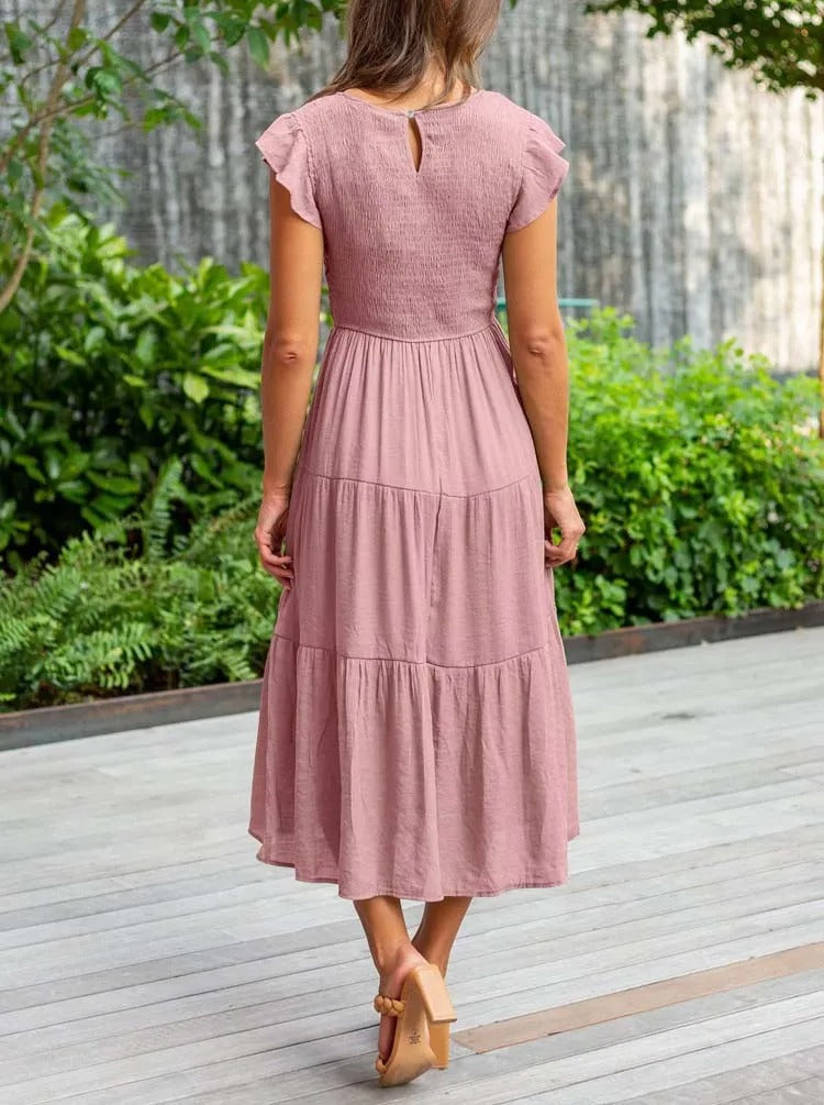 Carolina Effortless Dress Gathered Bust Chic Silhouette Collection