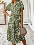 Federica Premium Midi Dress with Short Sleeves Statement Occasion Edit