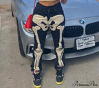 Design Baggy Waist Skeleton Streetwear Jeans Women's Vintage Low Casual Outfits