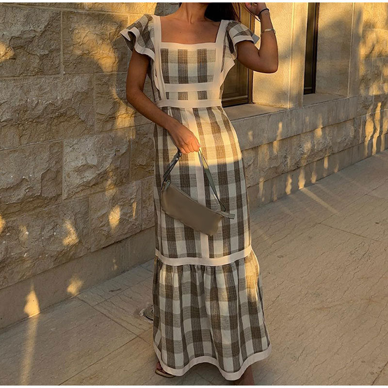 Alina Chic Checked Dress Elevated Occasion Wear