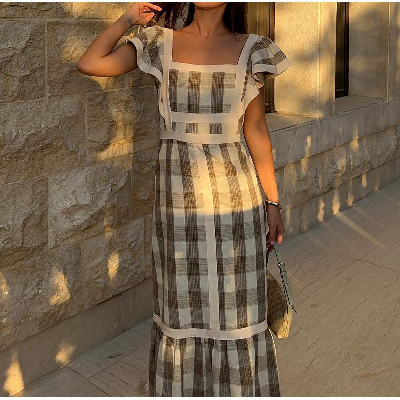 Eugenia Elevated Checkered Dress Chic Silhouette Collection