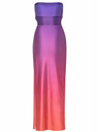 Judie Strapless Ombre Split Midi Dress