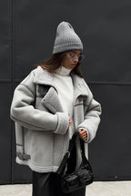 Sherpa Lined Motorcycle Style Coat