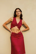Crop top high waist skirt two piece vacation set