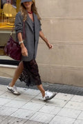 Boyfriend style mid-length blazer