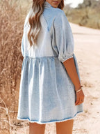 Alessia Aesthetic Mini Dress Made of Cotton Denim Designer Edit