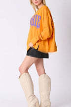 Halloween Letter Printed Top Loose Casual Sweatshirt