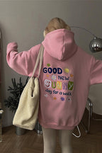 Embroidered Loose Short Hoodie