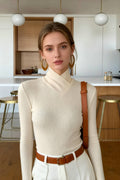 Stand-up Collar Long-sleeved Stretch T-shirt