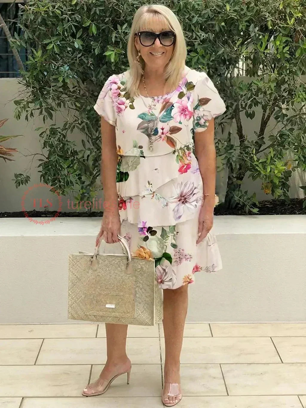 Paulina Elevated Pleated Floral Print Ruched Dress Statement Occasion Edit