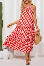 Women's Halter Neck Floral Print Vacation Dress