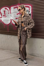 American Vintage Plaid Blouse