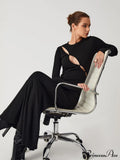 Diagonal Keyhole Long Trendy Sleeve Long Dress