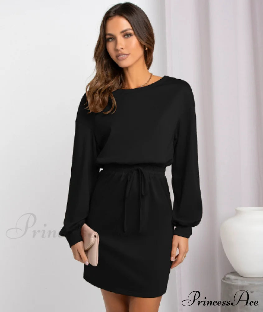 Diagonal Shoulder Fashion Skirt with Round Neck (Set of 2)