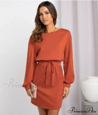 Diagonal Shoulder Fashion Skirt with Round Neck (Set of 2)