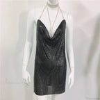 Diamond Halter Sequin Party Dress