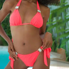 Diamonds Patchwork Halter Bikini Set