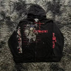 Distress Vintage Gothic Skull Hoodie