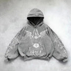 Distress Vintage Gothic Skull Hoodie