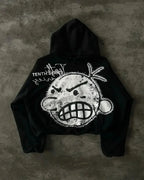 Distressed Cotton Gothic Sweatshirt