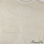 Distressed Cross Fishnet Charming Design Hollow Out Sweater